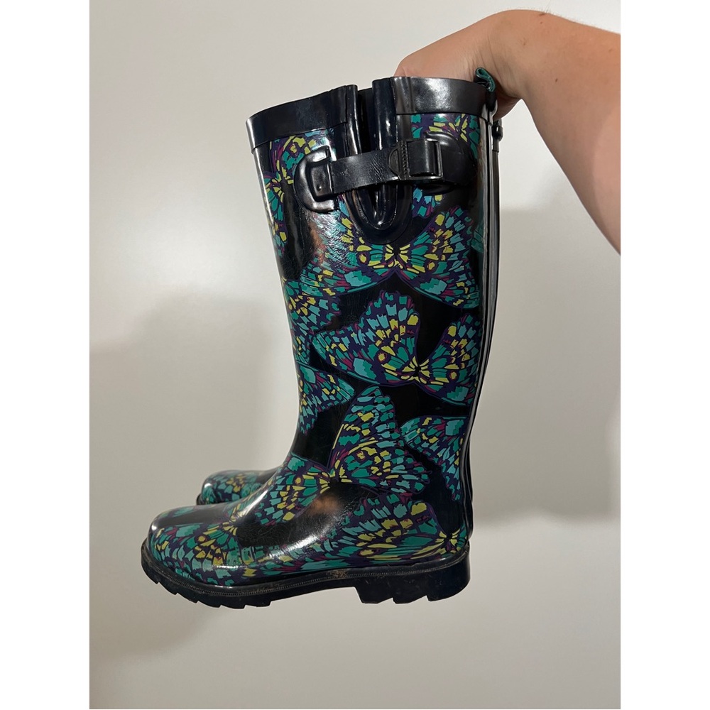 Tall Rubber Rainboots Butterfly Design Sz 8 Women Capelli New York